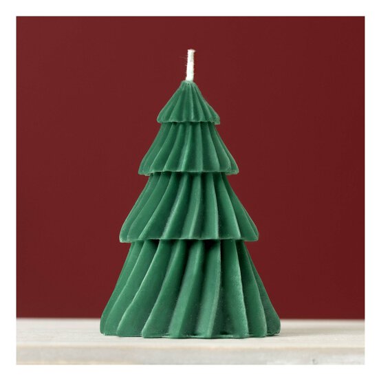 Green Christmas Tree Candle 11.5cm image number 1