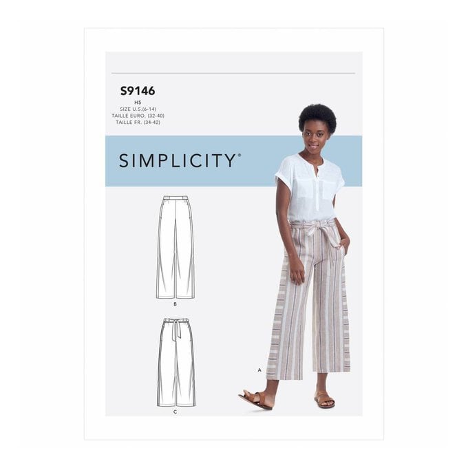 Simplicity Pull-On Trousers Sewing Pattern S9146 (16-24) image number 1