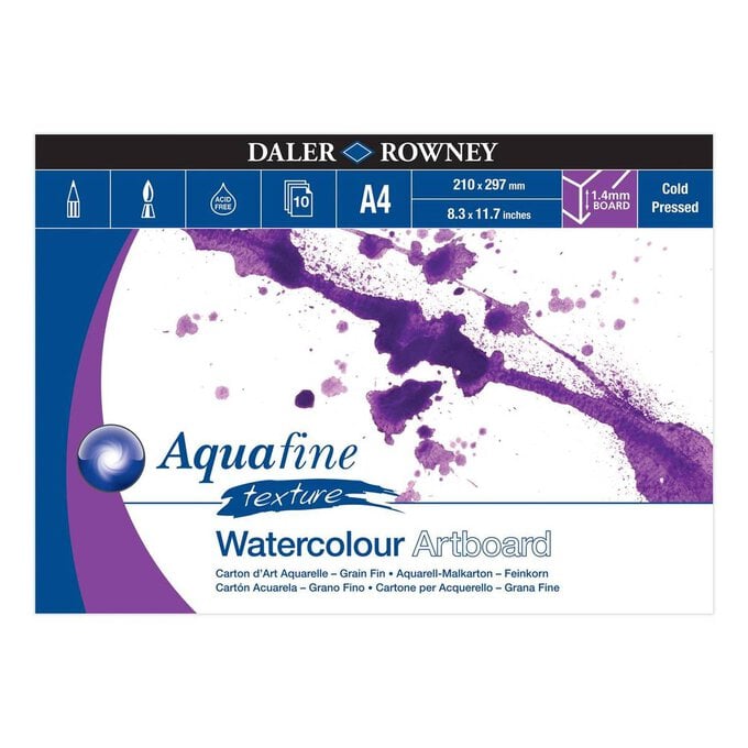 Daler-Rowney Aquafine Watercolour Artboard Pad A4 10 Sheets image number 1