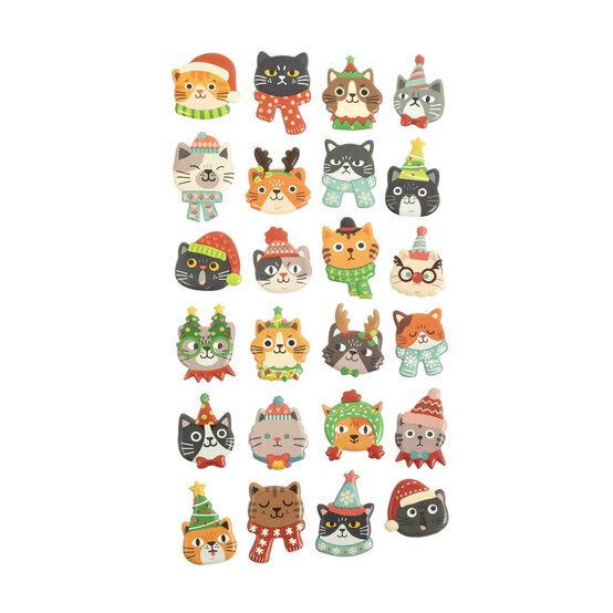 Christmas Cat Puffy Stickers image number 1