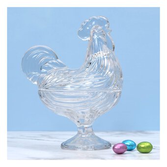 Hen Glass Storage Jar 22cm