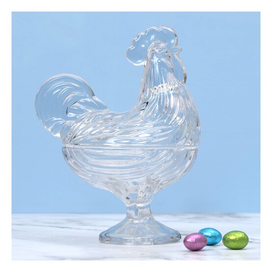 Hen Glass Storage Jar 22cm image number 1