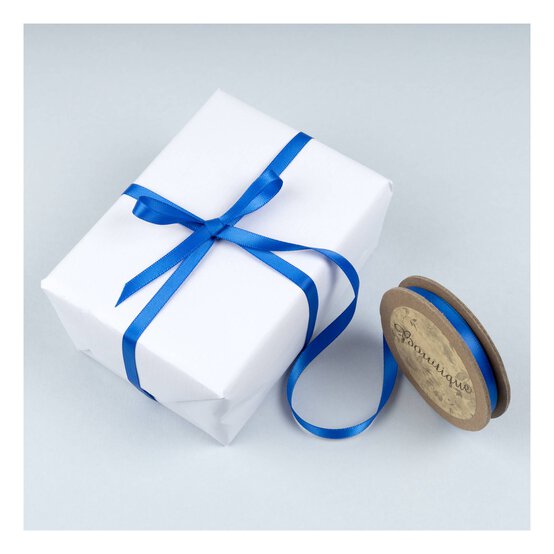 Royal Blue Double-Faced Satin Ribbon 6mm x 5m image number 3