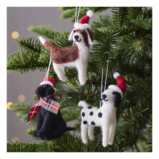 Make Your Own Felt Dog Decorations Kit 3 Pack image number 1