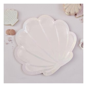 Ginger Ray Iridescent Mermaid Shell Paper Plates 8 Pack