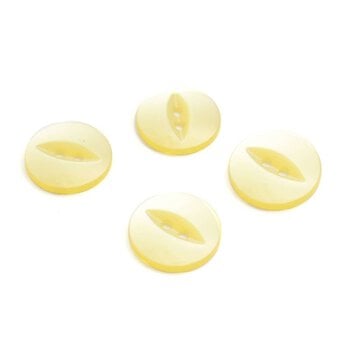 Hemline Yellow Fish Eye Buttons 18.75mm 4 Pack