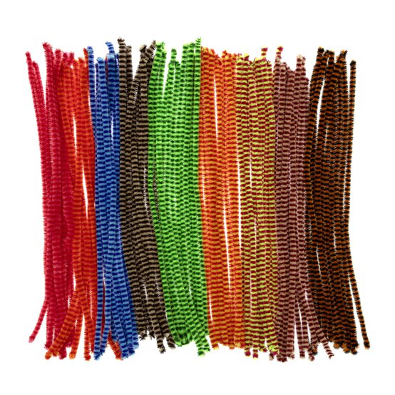 Striped Pipe Cleaners 100 Pack image number 1