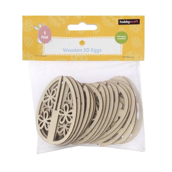 3D Wooden Eggs 8 Pack image number 4