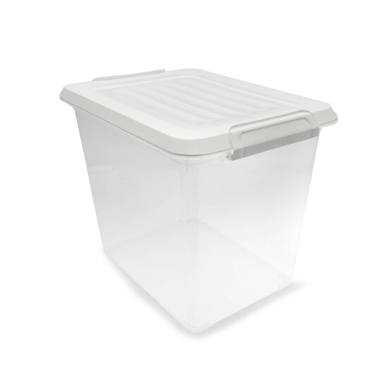 Clear White Storage Box 24 Litres image number 1
