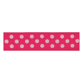 Hot Pink Spots Grosgrain Ribbon 19mm x 4m