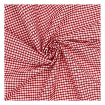 Red 1/8 Gingham Fabric by the Metre