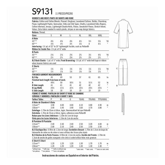 Simplicity Unisex Sleepwear Sewing Pattern S9131 (S-L) image number 2
