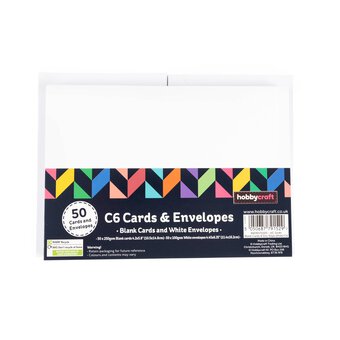 White Cards and Envelopes C6 Inches 50 Pack image number 4