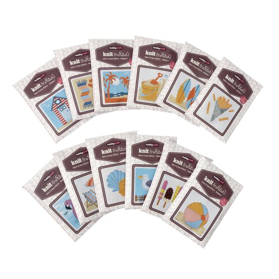 Beach Hut Mini Cross Stitch Kit 12 Pack image number 1