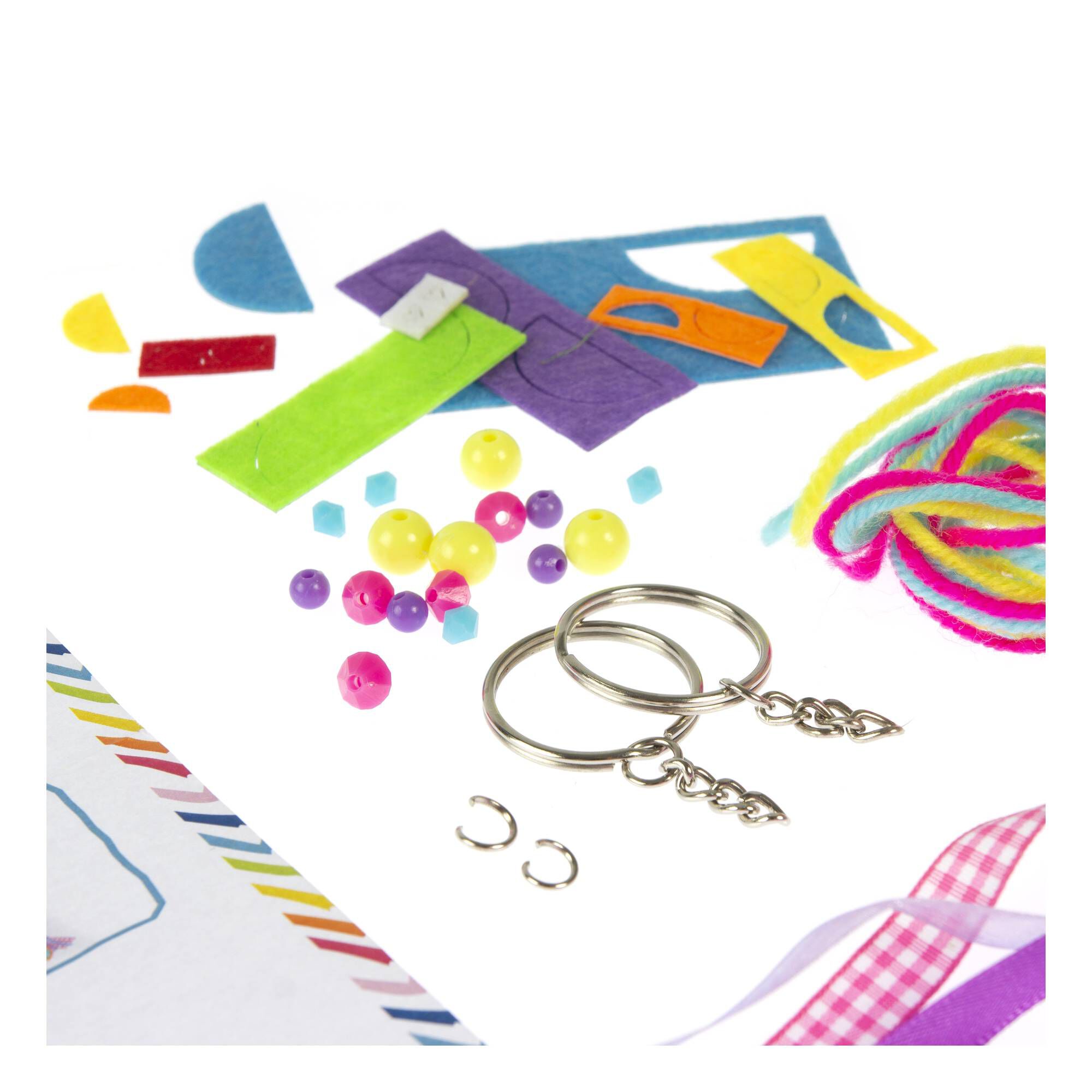 Make Your Own Rainbow Felt Keyrings 2 Pack Hobbycraft