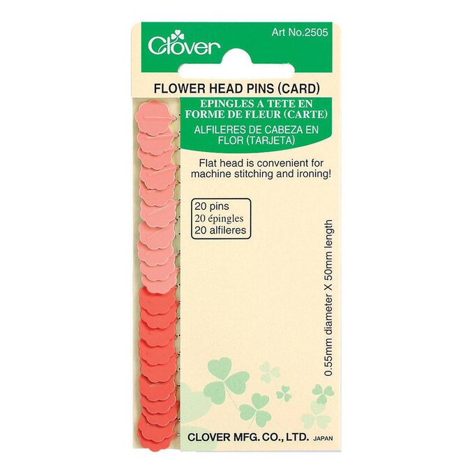 Clover Flower Head Pins 20 Pack image number 1