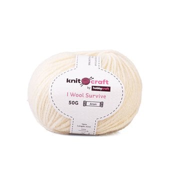 Knitcraft Cream I Wool Survive Yarn 50g