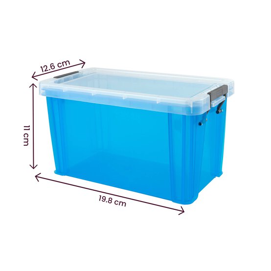 Whitefurze Allstore 1.7 Litre Transparent Blue Storage Box image number 4