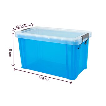 Whitefurze Allstore 1.7 Litre Transparent Blue Storage Box  image number 4