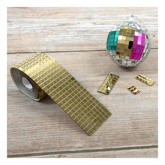 Gold Mosaic Mirror Roll 1m
