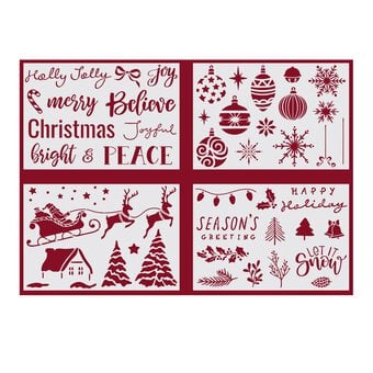 Christmas Stencils 4 Pack