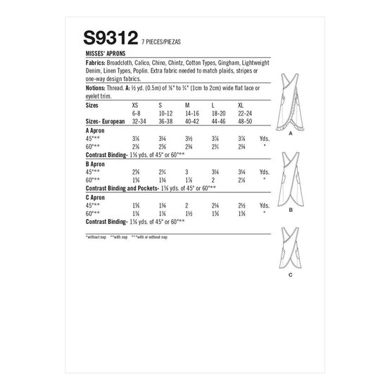 Simplicity Aprons Sewing Pattern S9312 image number 2