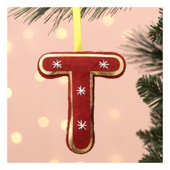 Hanging Felt Letter T Decoration image number 1