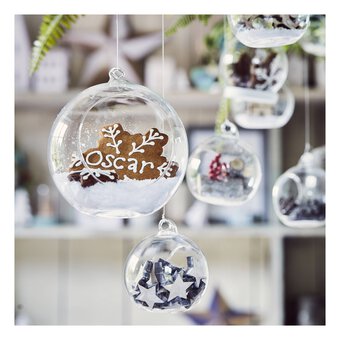 Round Flat Fillable Glass Bauble 8cm 3 Pack