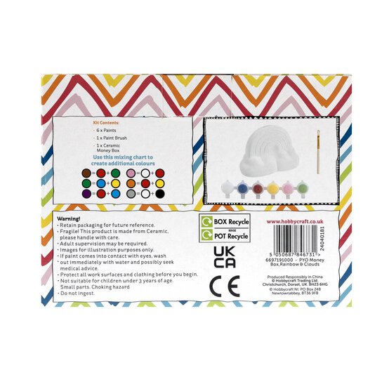 Paint Your Own Rainbow and Clouds Money Box image number 5