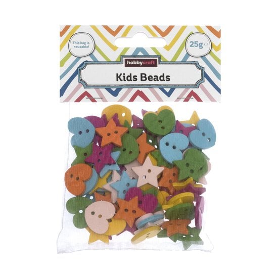 Wooden Button Beads 25g image number 4