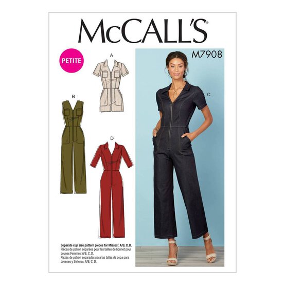 McCall&rsquo;s Petite Jumpsuit Sewing Pattern M7908 (6-14) image number 1