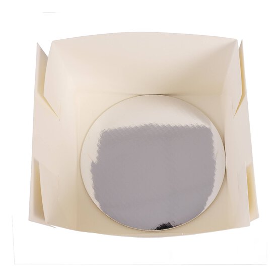 Silver Round Cake Board and White Box 8 Inches image number 4