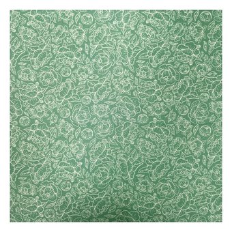 Vintage Floral Evergreen Field Cotton Fabric Pack 112cm x 1m