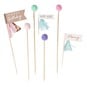 Ginger Ray Pom Pom Happy Birthday Cake Toppers 4 Pack image number 1