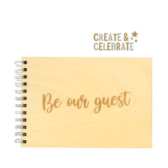 Create & Celebrate Etched Wooden Guestbook 