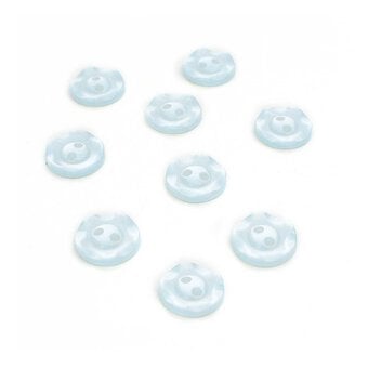 Hemline  Baby Blue Basic Scalloped Edge Button 9 Pack