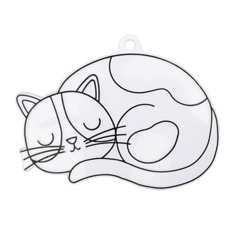 Sleepy Cat Plastic Suncatcher