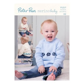 Peter Pan Baby Merino Sweater and Cardigan Digital Pattern P1217
