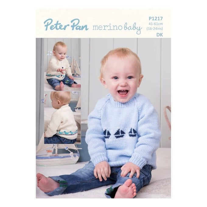 Peter Pan Baby Merino Sweater and Cardigan Digital Pattern P1217 image number 1