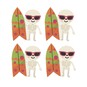 Surfing Skeleton Card Toppers 4 Pack  image number 1