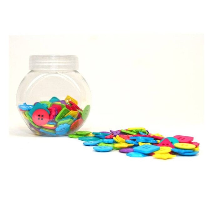 Hobbycraft Button Jar Bright Shapes Assorted image number 1