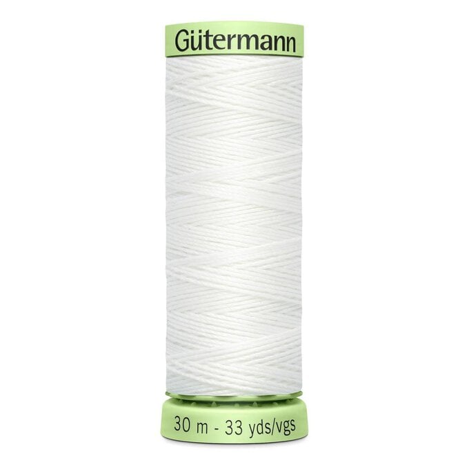 Gutermann White Top Stitch Thread 30m (800) image number 1