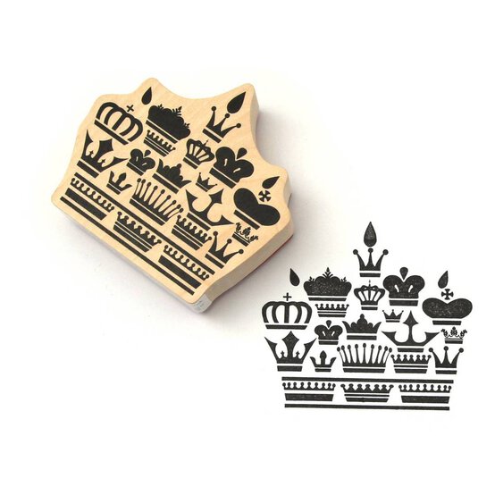 Crown Wooden Stamp 8cm x 8.8cm image number 2
