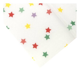 Multicoloured Star Printed Tissue Paper 50cm x 70cm 6 Pack