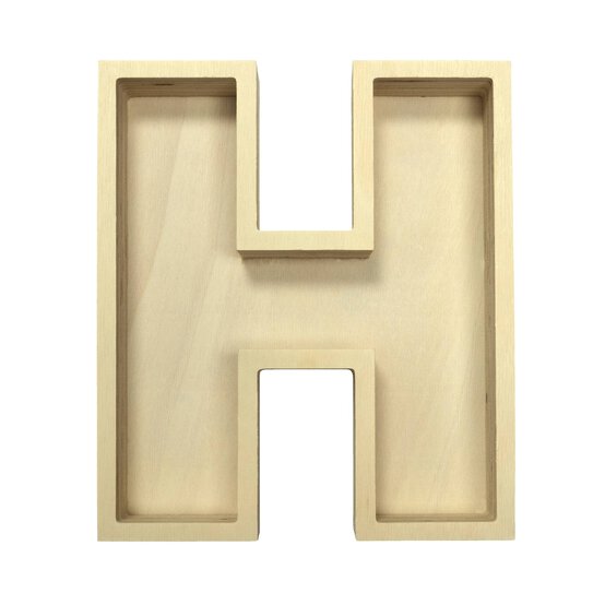 Wooden Fillable Letter H 22cm image number 2