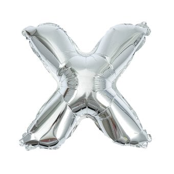 Silver Foil Letter X Balloon