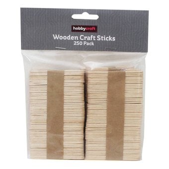 Mini Natural Wooden Craft Sticks 250 Pack image number 2