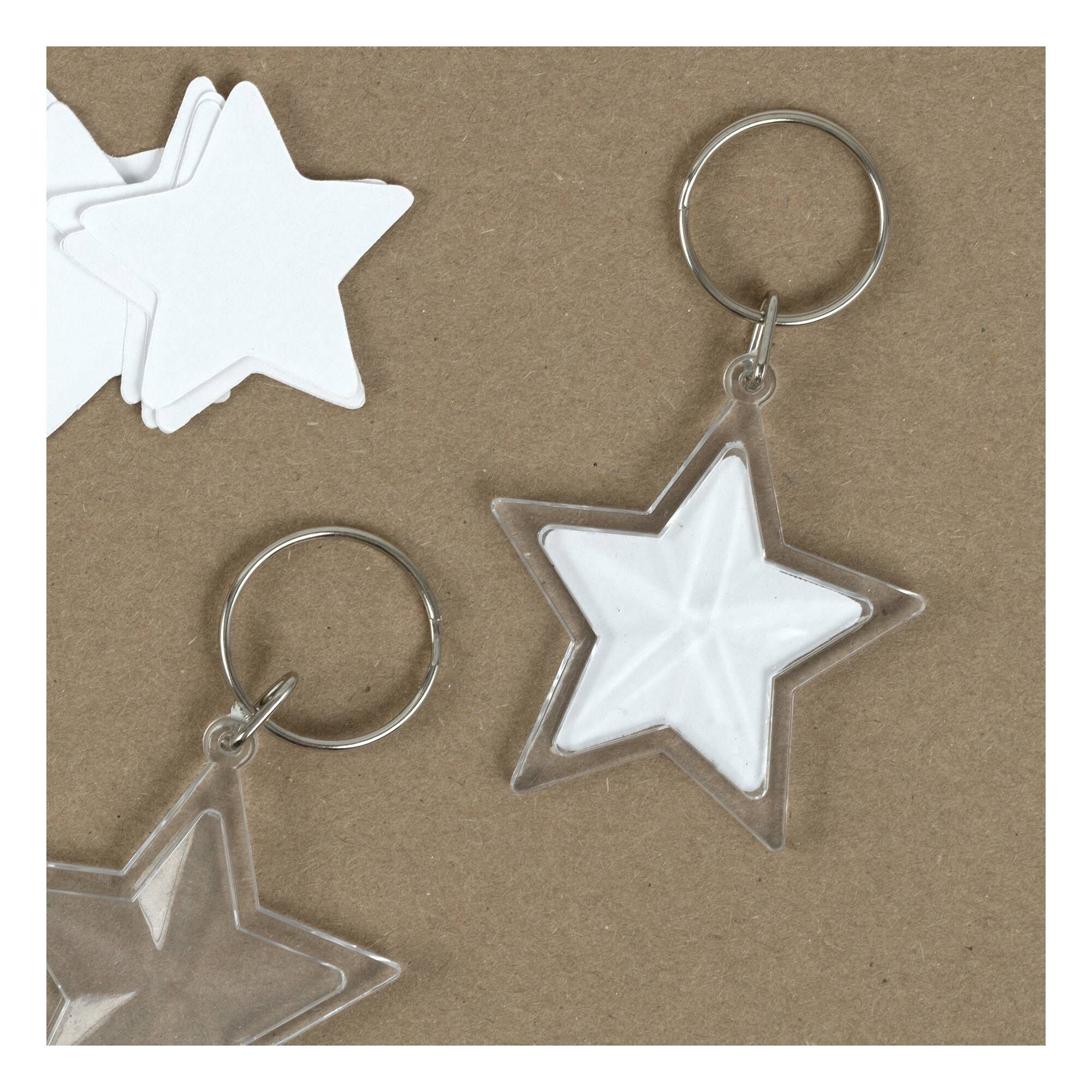 Clear Star Keyrings 10 Pack Hobbycraft