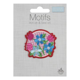Trimits Gingham Flower Iron-On Patch