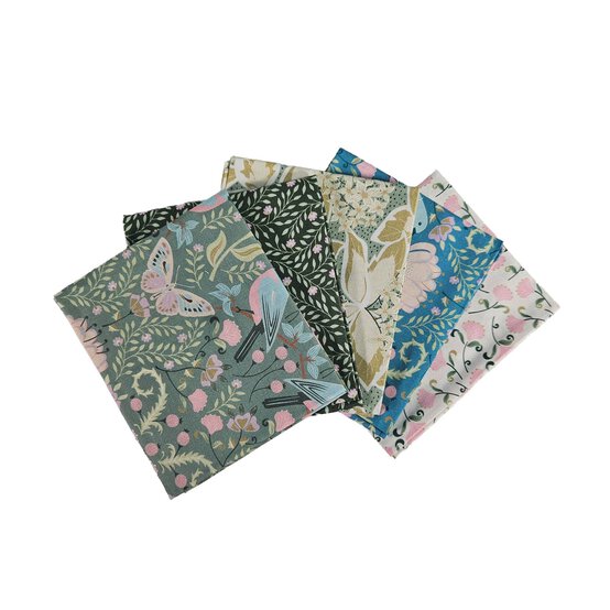 WI Garden Delight Sage Cotton Fat Quarters 5 Pack image number 1